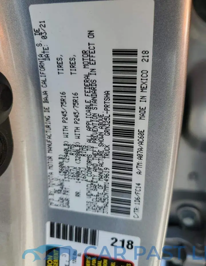 3TMAZ5CN7MM149619# 10
