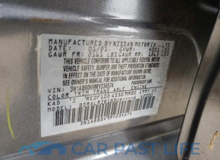 3N1AB8DV9MY234574# 10