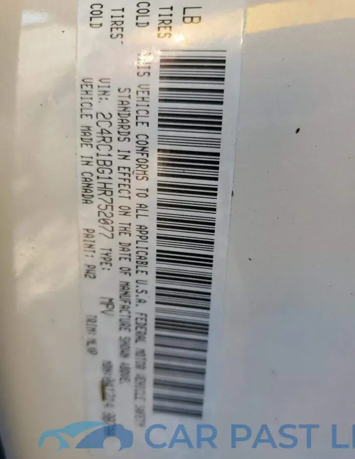 2C4RC1BG1HR752077# 10