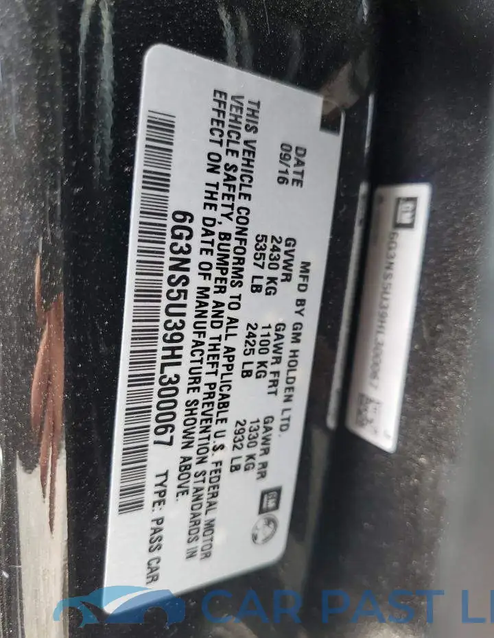 6G3NS5U39HL300067# 10