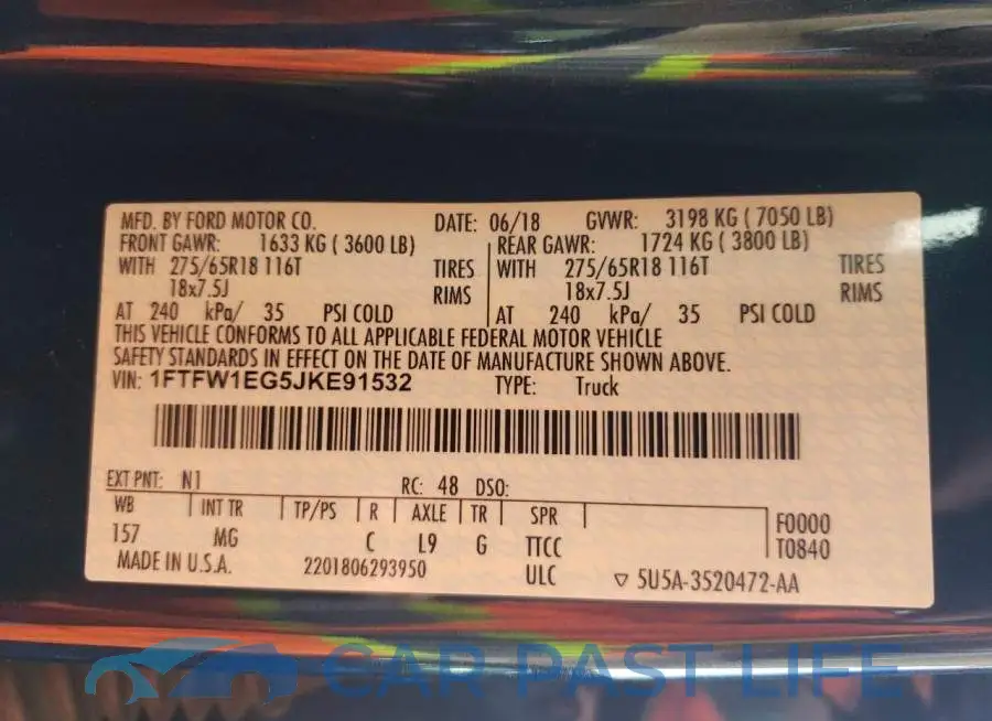 1FTFW1EG5JKE91532# 10