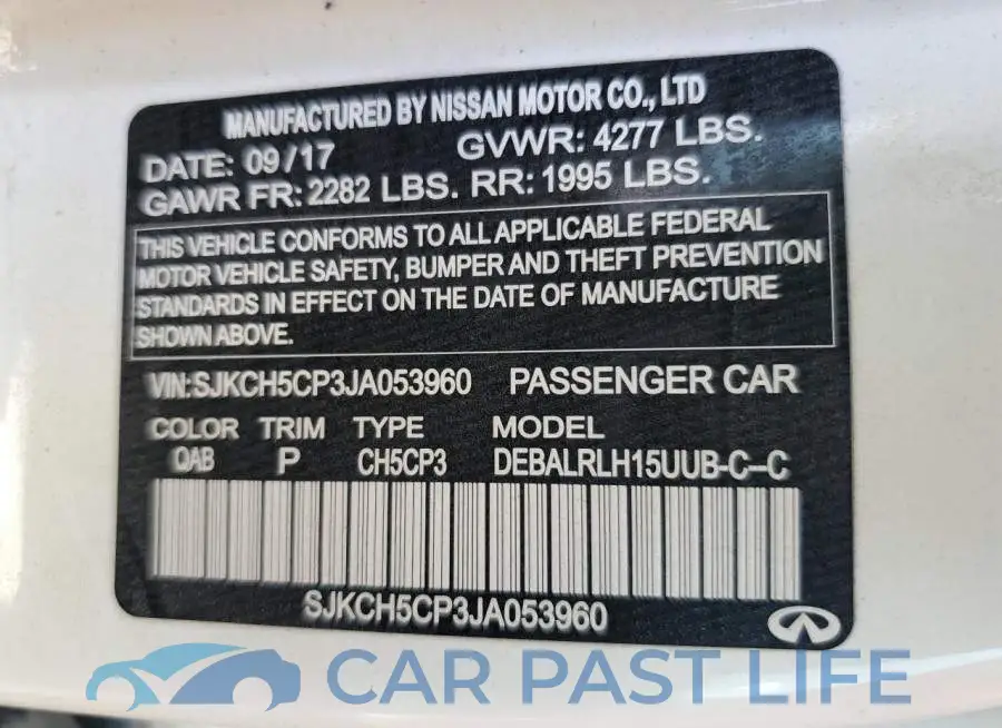 SJKCH5CP3JA053960# 10