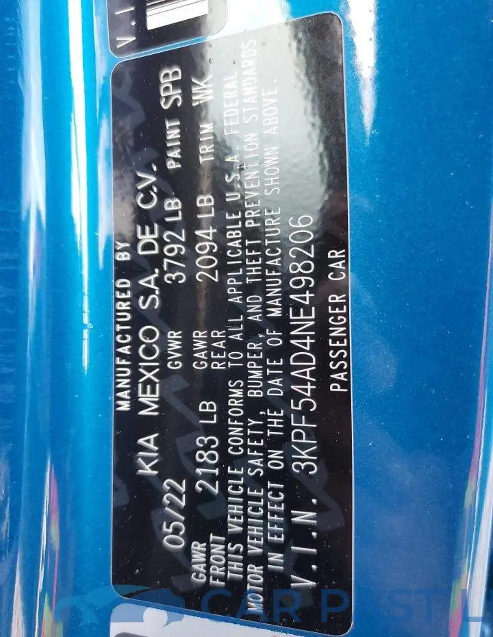 3KPF54AD4NE498206# 10