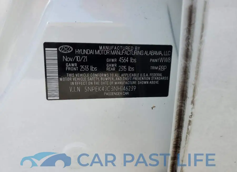5NPEK4JC3NH146239# 10