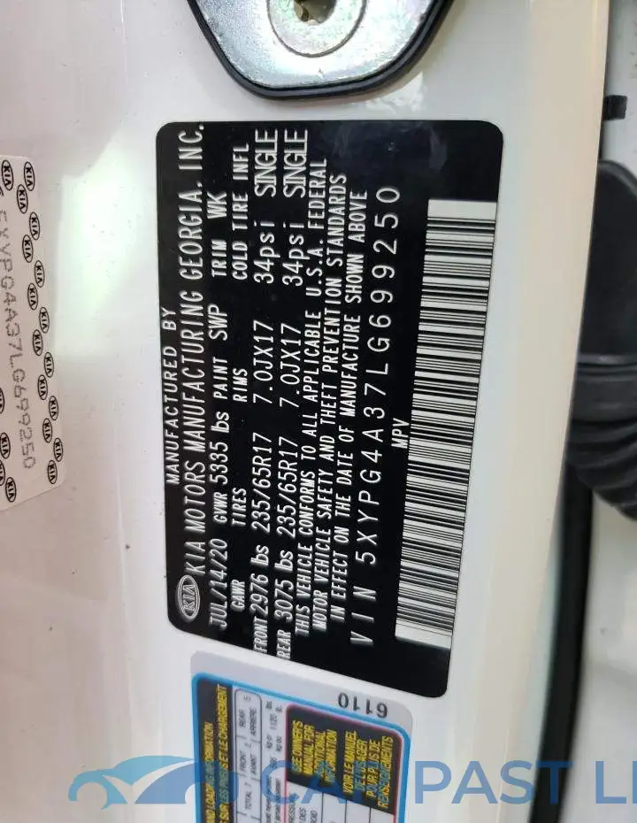 5XYPG4A37LG699250# 10