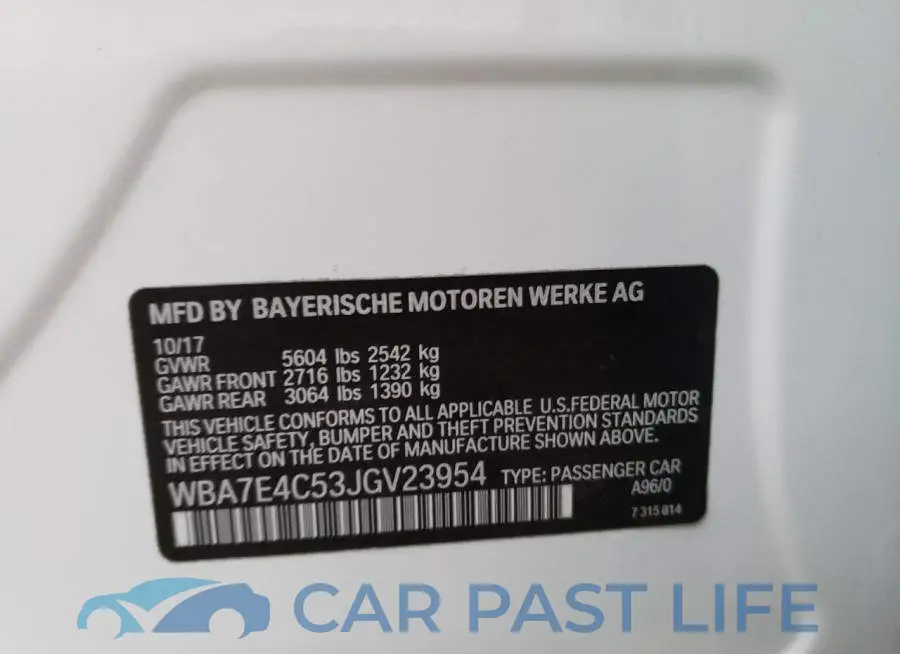 WBA7E4C53JGV23954# 10