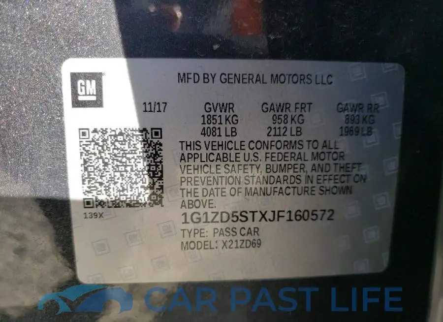 1G1ZD5STXJF160572# 10