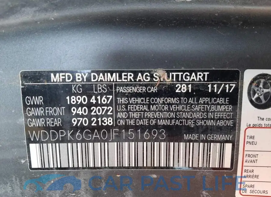 WDDPK6GA0JF151693# 10