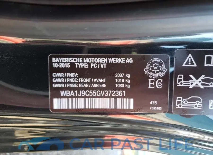 WBA1J9C55GV372361# 10