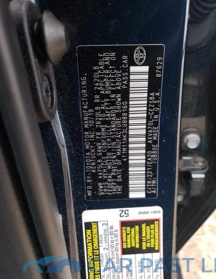 4T1M11AK3LU888160# 10
