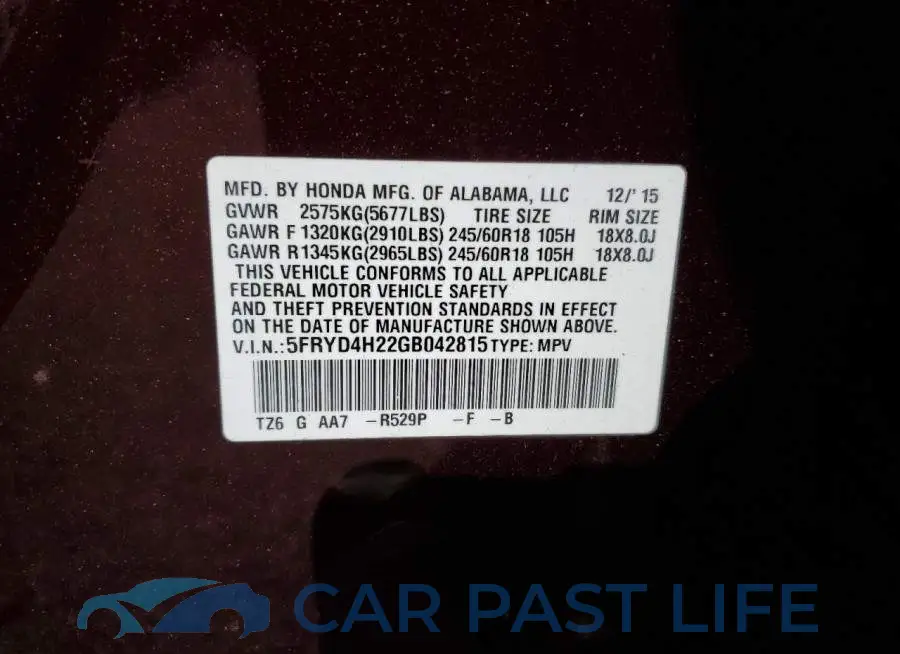 5FRYD4H22GB042815# 10