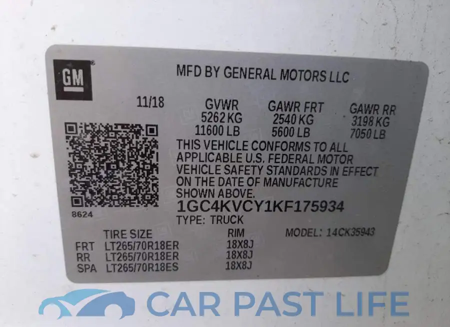 1GC4KVCY1KF175934# 10