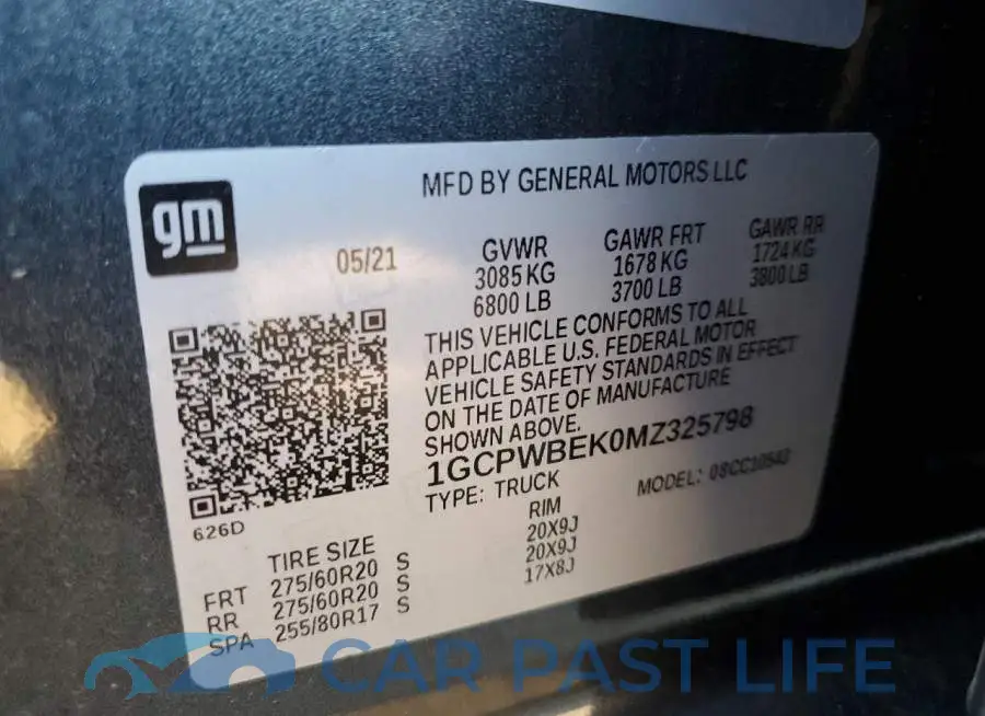 1GCPWBEK0MZ325798# 10