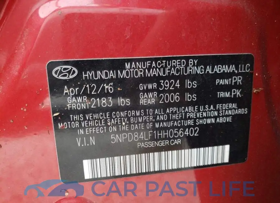 5NPD84LF1HH056402# 10