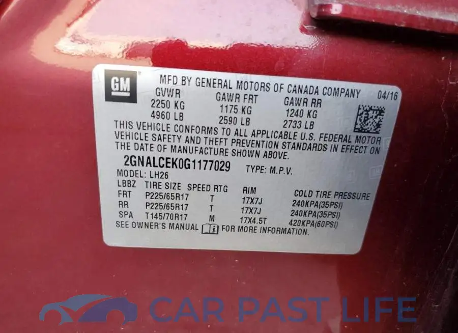 2GNALCEK0G1177029# 5