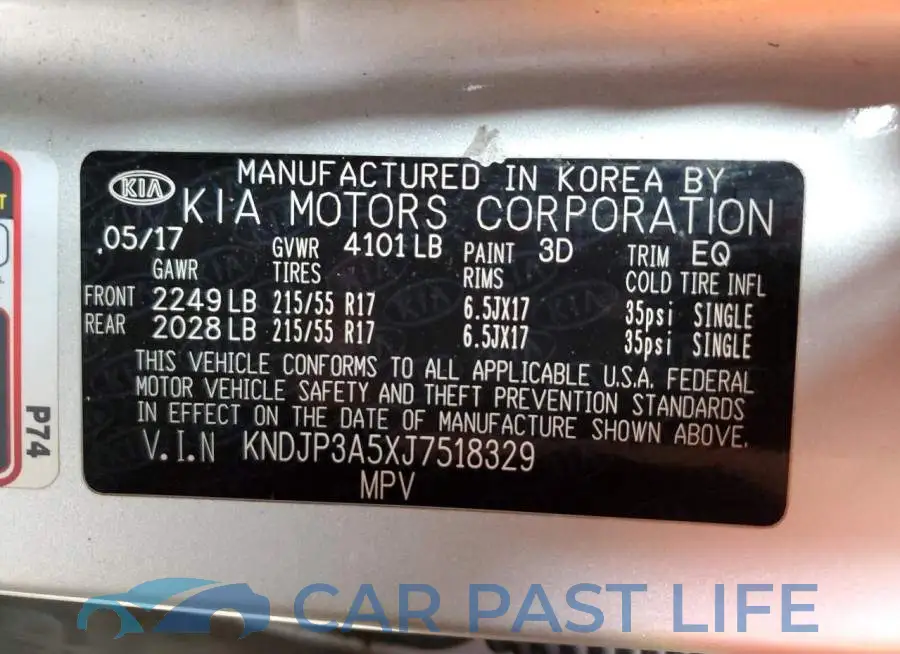 KNDJP3A5XJ7518329# 10
