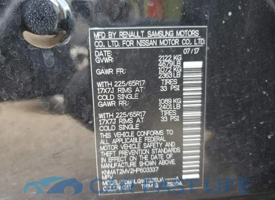 KNMAT2MV2HP603337# 10