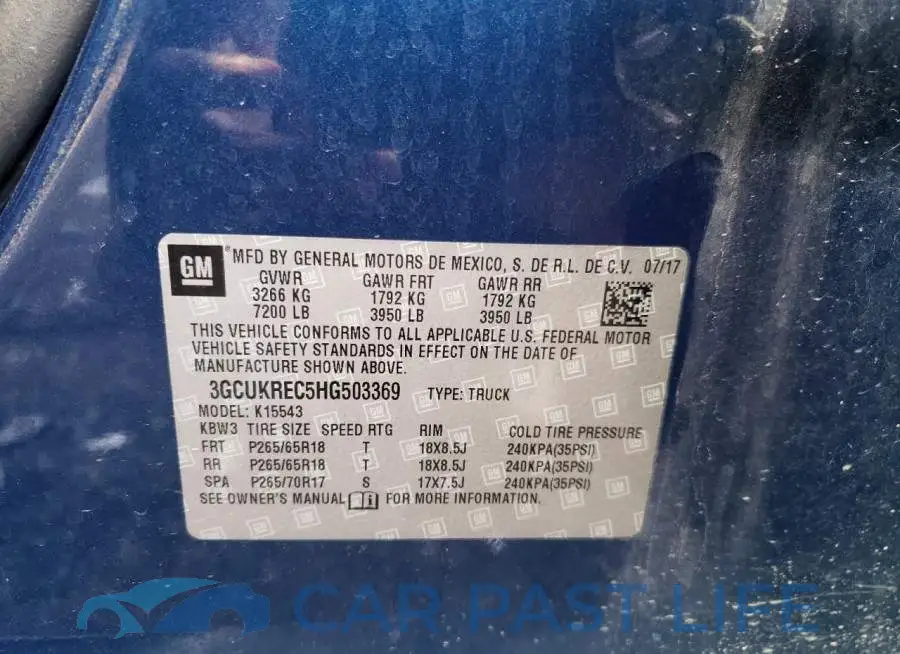 3GCUKREC5HG503369# 10