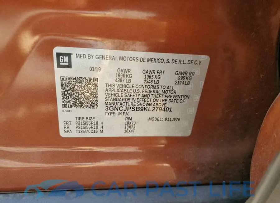 3GNCJPSB9KL279401# 10