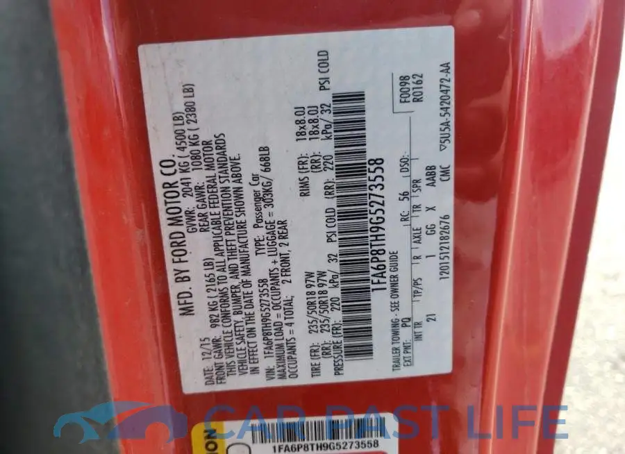 1FA6P8TH9G5273558# 10
