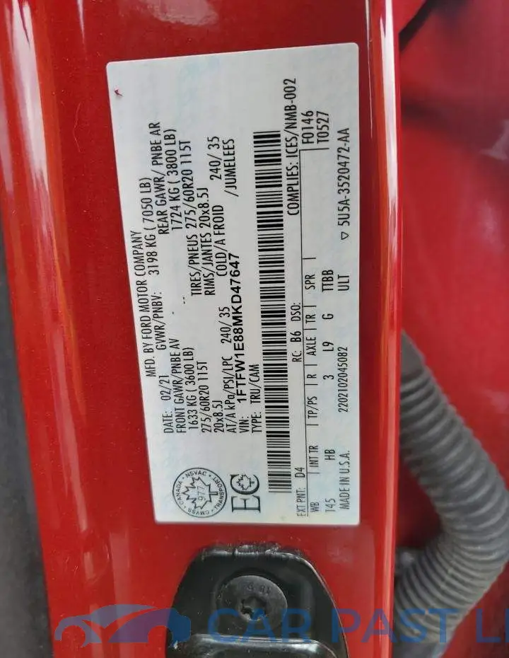 1FTFW1E88MKD47647# 10