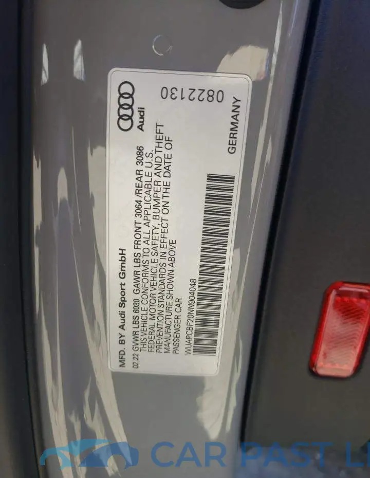 WUAPCBF20NN904048# 10