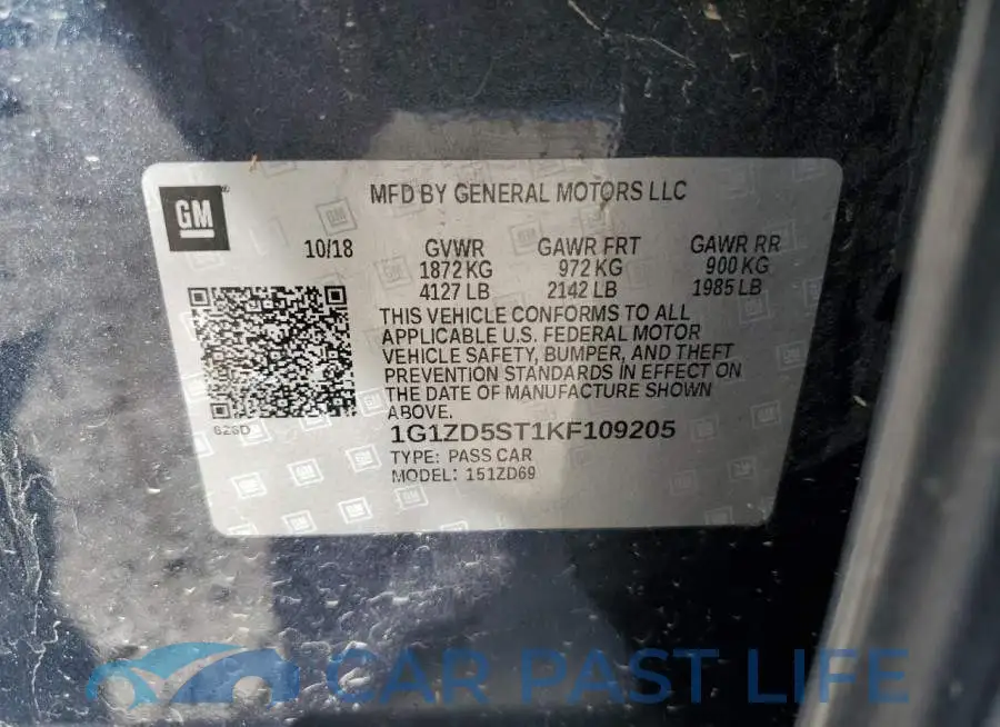 1G1ZD5ST1KF109205# 10