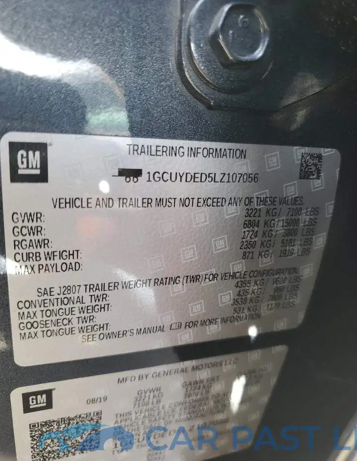 1GCUYDED5LZ107056# 10