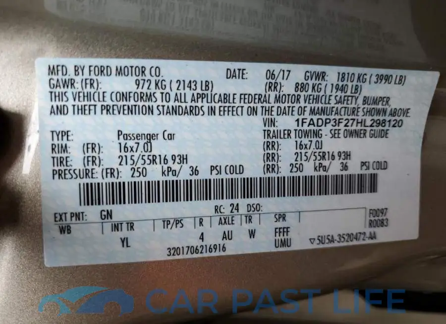 1FADP3F27HL298120# 10