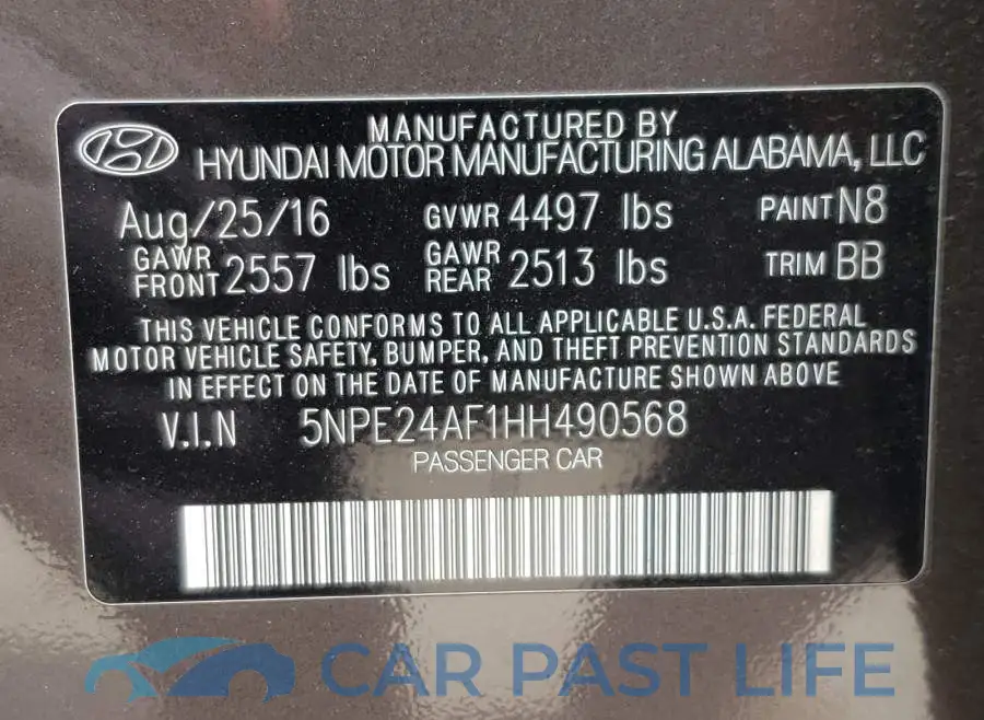 5NPE24AF1HH490568# 10