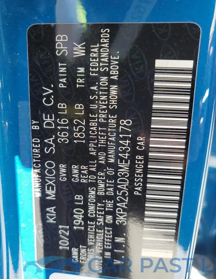 3KPA25AD3ME434178# 10