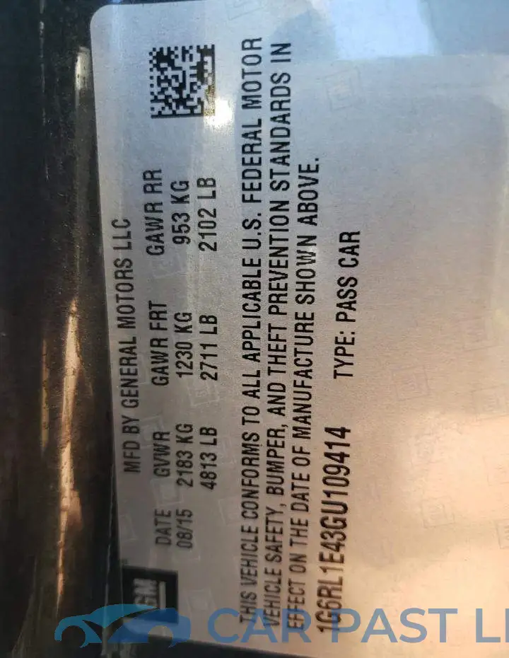 1G6RL1E43GU109414# 10