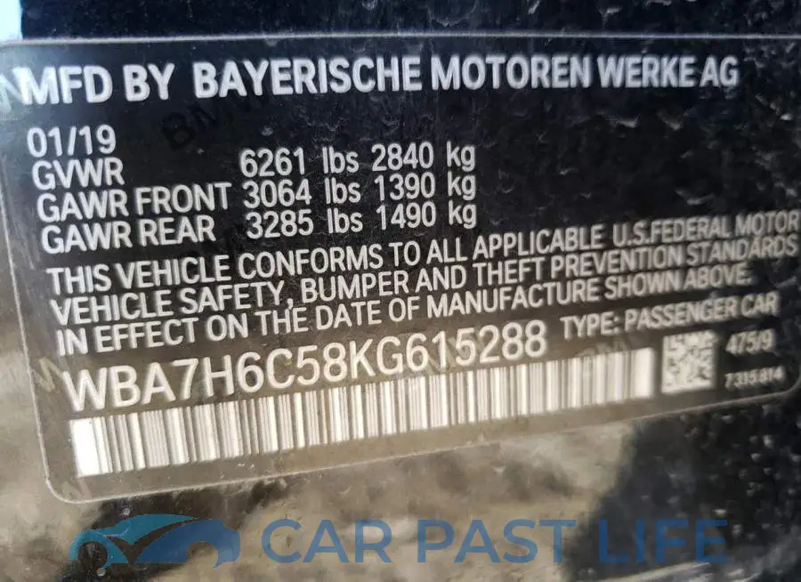 WBA7H6C58KG615288# 10