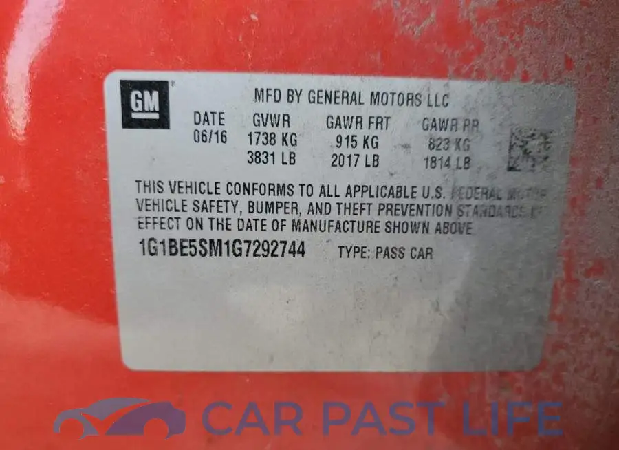 1G1BE5SM1G7292744# 10
