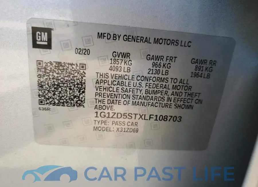 1G1ZD5STXLF108703# 10