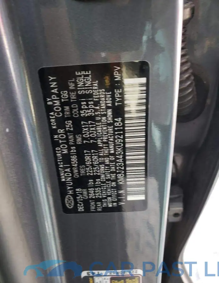 KM8J23A43KU921184# 10