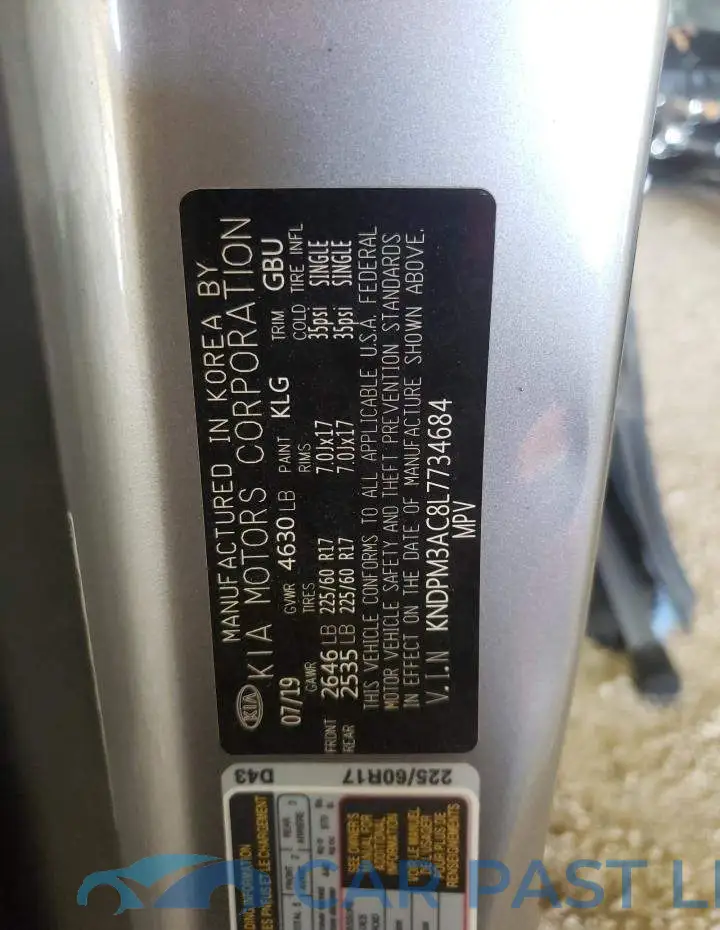 KNDPM3AC8L7734684# 10