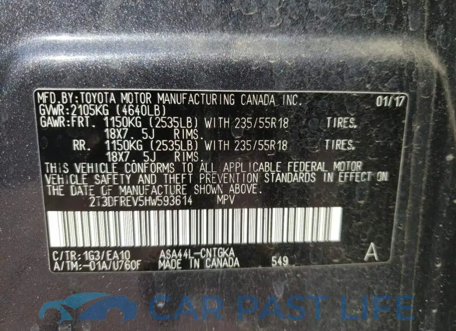 2T3DFREV5HW593614# 10