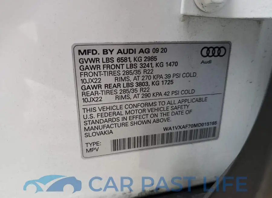 WA1VXAF70MD015165# 10