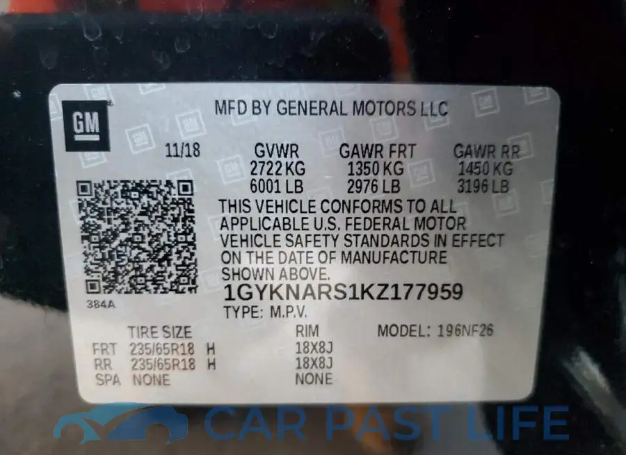 1GYKNARS1KZ177959# 10