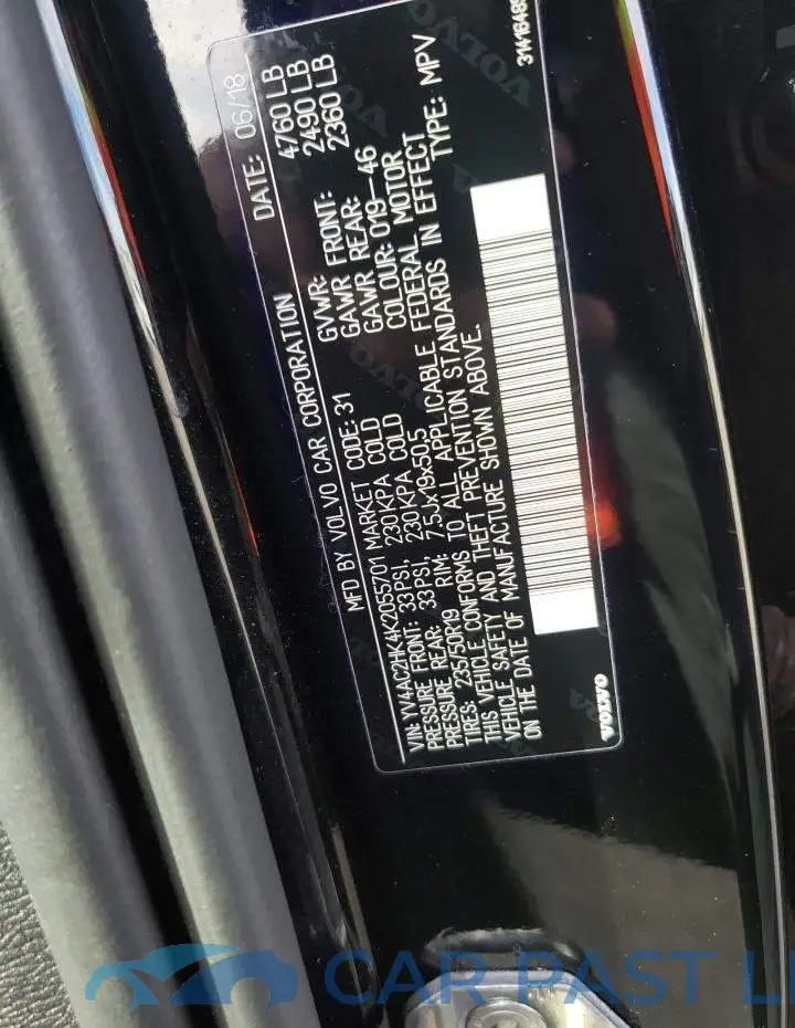 YV4AC2HK4K2055701# 10