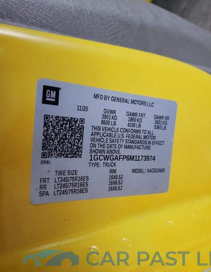 1GCWGAFP6M1173974# 10