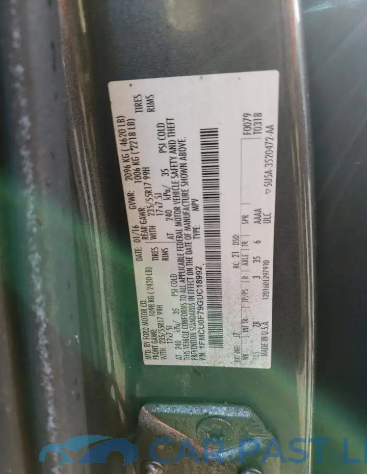 1FMCU0F79GUC18992# 10