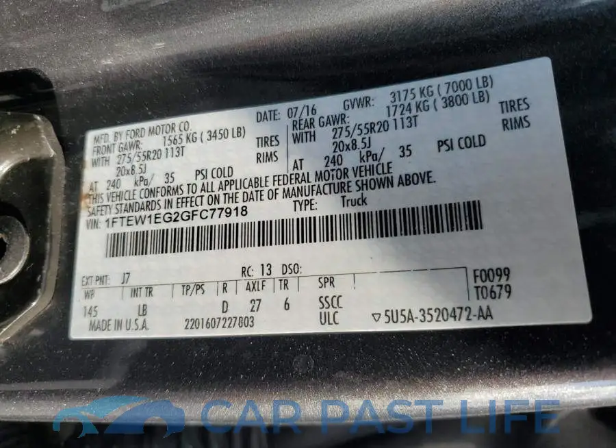 1FTEW1EG2GFC77918# 10