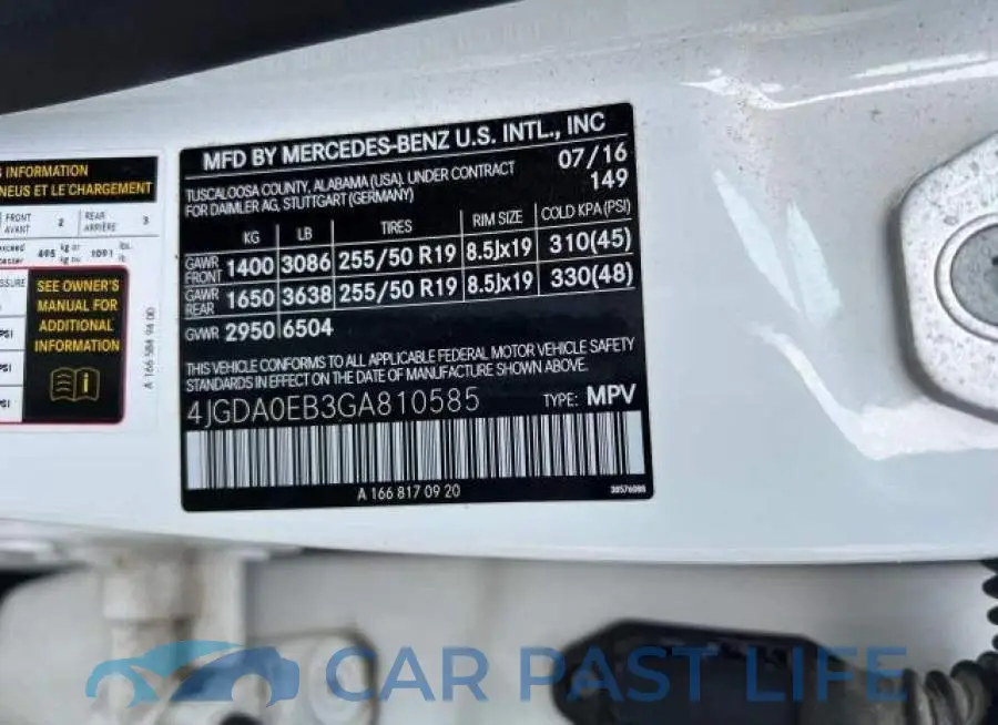 4JGDA0EB3GA810585# 10