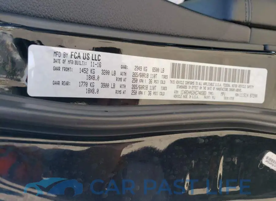 1C4RDHAG3HC740383# 10
