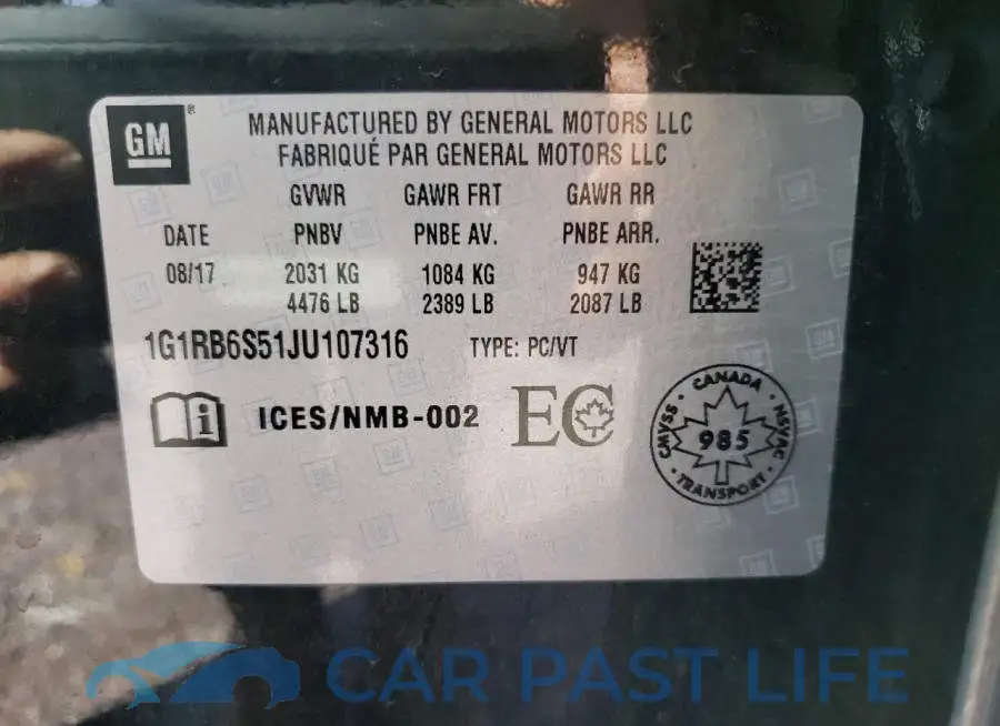1G1RB6S51JU107316# 10