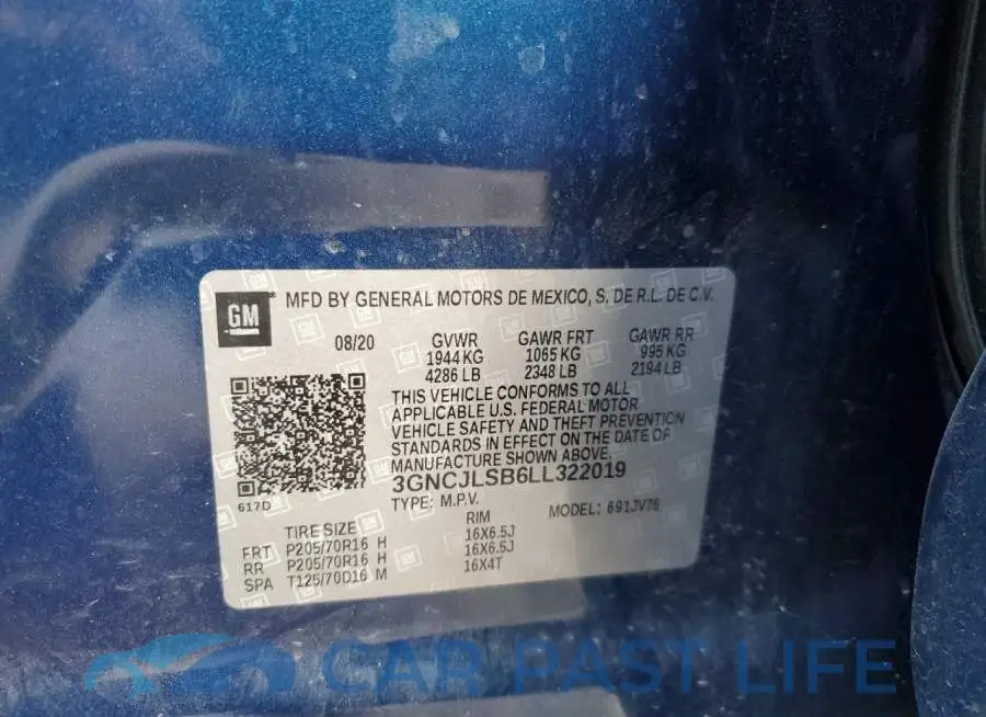 3GNCJLSB6LL322019# 10