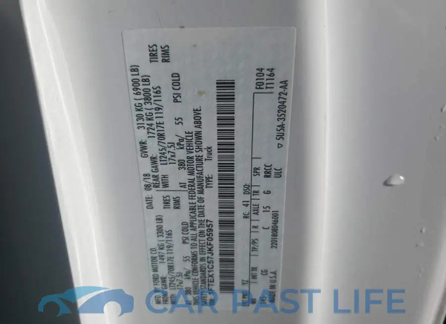 1FTEX1C57JKF05957# 10