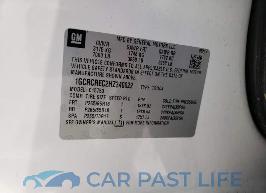 1GCRCREC2HZ340022# 10